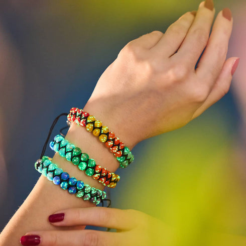 Chakra arc-en-ciel | Bracelet en verre solide Firefly